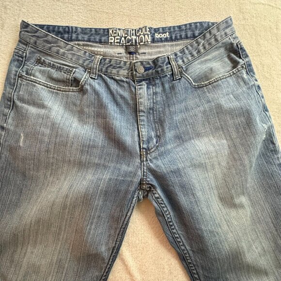 Kenneth Cole Reaction Men's Jeans Boot Cut Medium Wash 36X32 Denim Blue - Picture 9 of 10